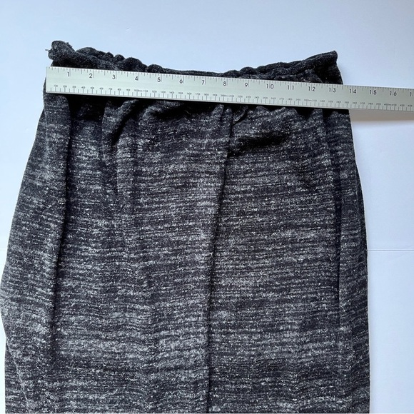Zara Knit Linen  Skirt Charcoal Front Slit Wrap Maxi Stretch Jersey Knit Sz M - Picture 7 of 12